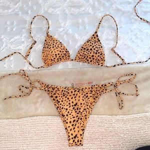 Romwe - Dalmatian Tie Side Bikini Set